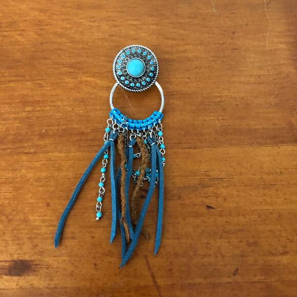 Justin Boots Turquoise Western Concho Earrings with Fringe NWT - Picture 7 of 14